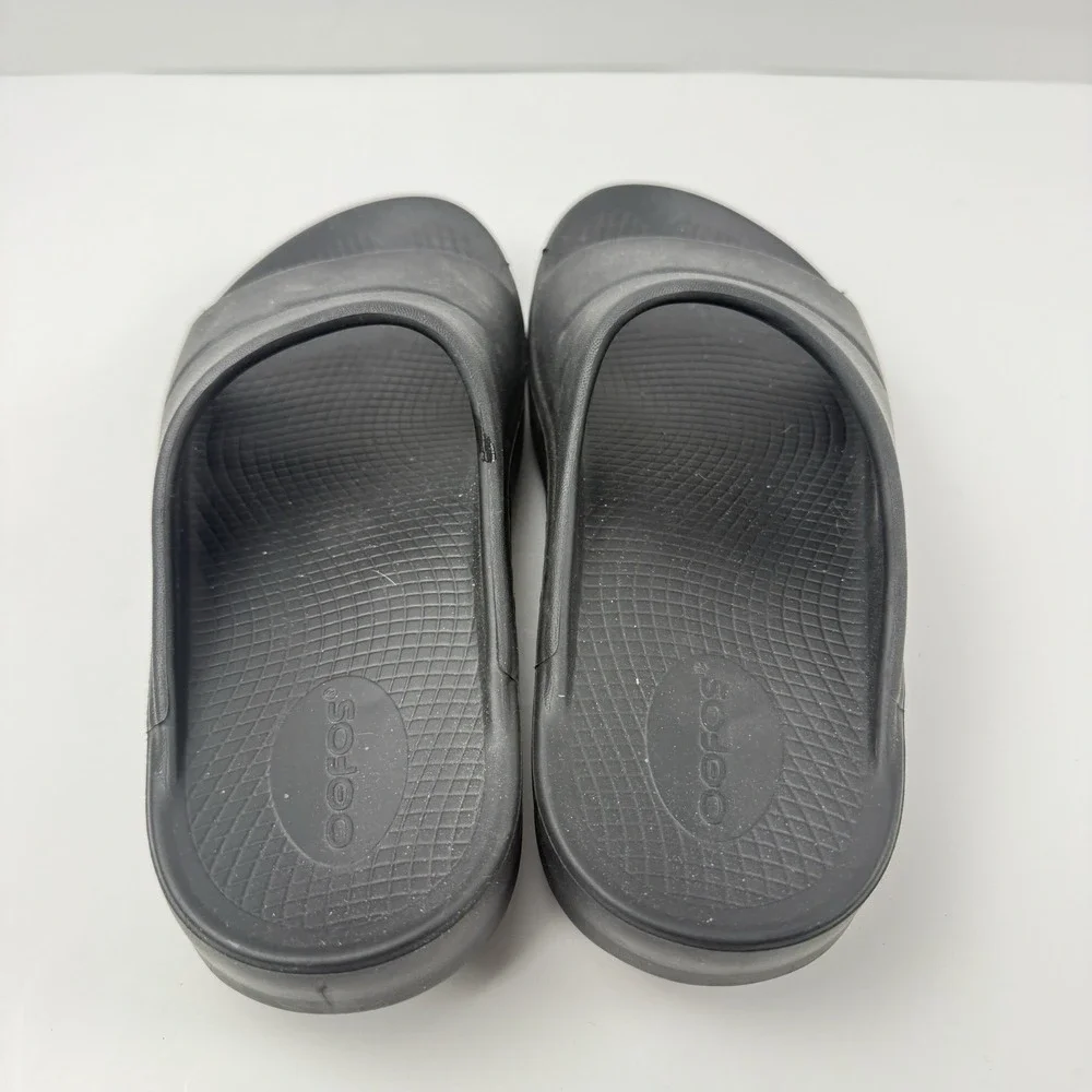OOFOS OOahh Recovery Slide Sandal Women's Size 8 Black Comfort Sandals